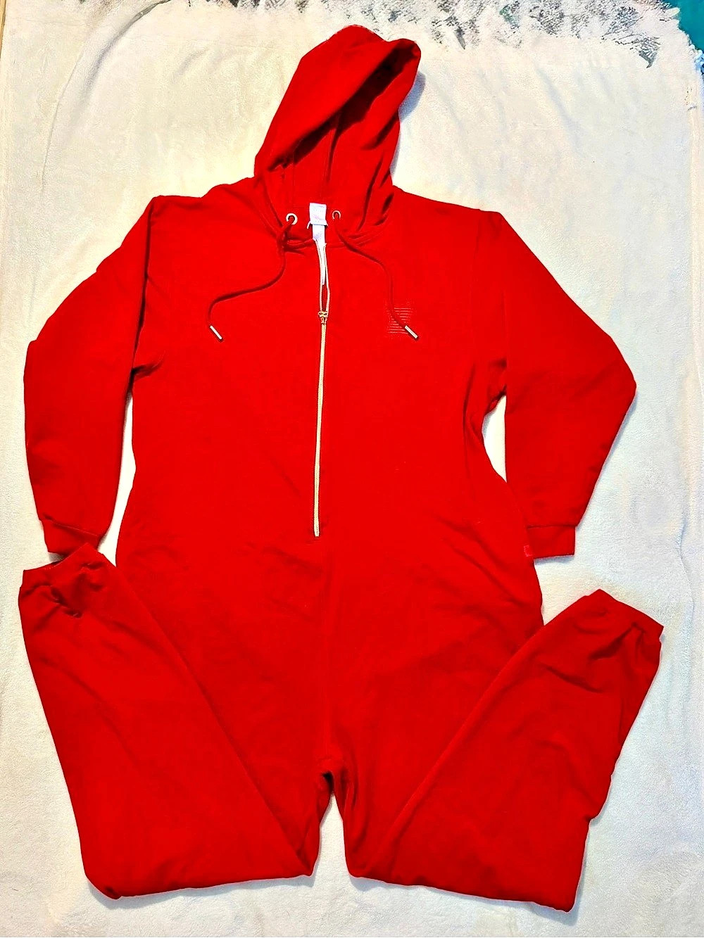 BAVARSI Red Hooded One-Piece Size Medium